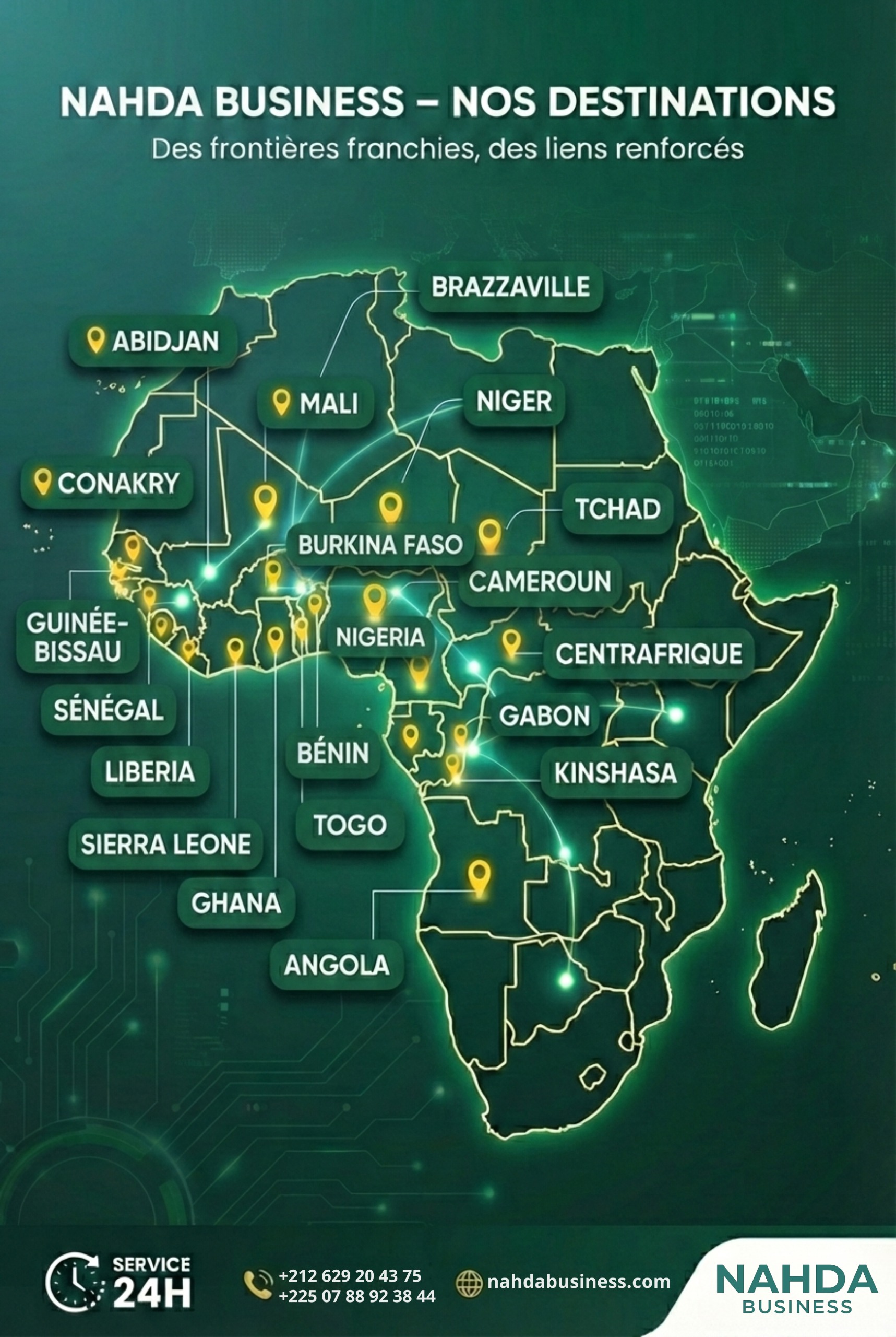 Carte destinations